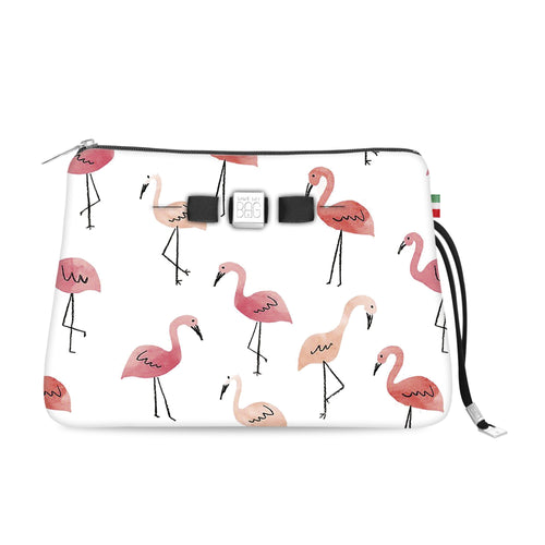 Travel Pouch Large* Pink flamingo