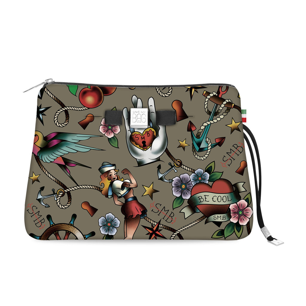 Travel Pouch Large* Tattoo Kaki