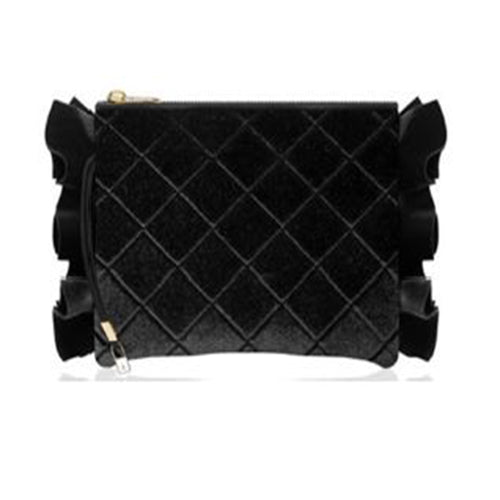 Clutch Maxi* Nero Velvet Noir